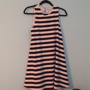 Black and white striped Altr’d state dress.